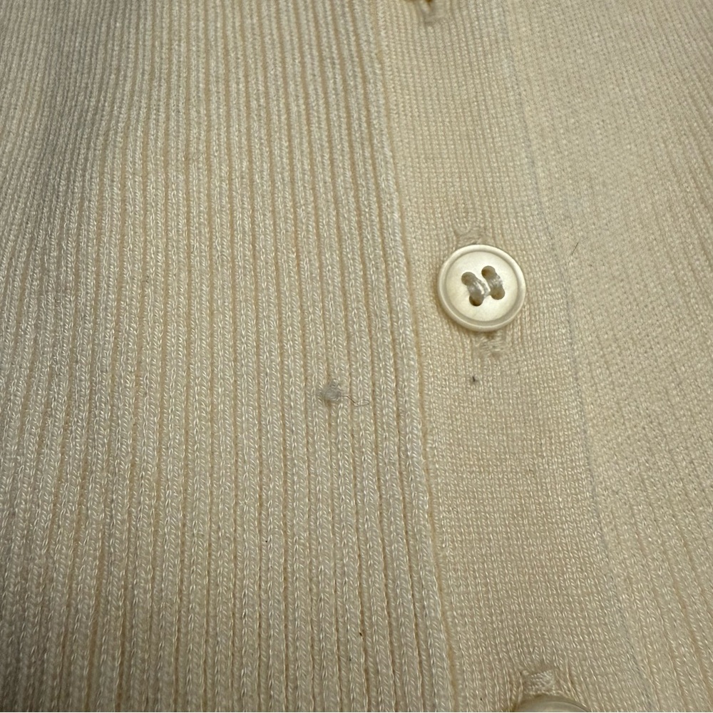 J.Crew Ribbed Scoopneck Cardigan Sweater in Milk White (New With Tags - Flawed) - Picture 7 of 7